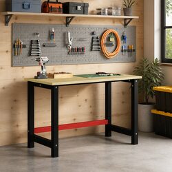 Metal Workbench Frame Dimensions 120x57x79cm Black Red