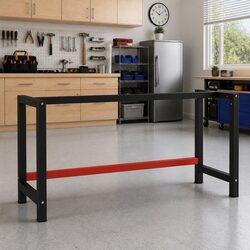 Industrial Metal Workbench Frame with Reinforced Support