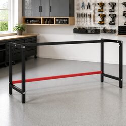 Heavy Duty Metal Work Bench Frame with Matte Black Finish