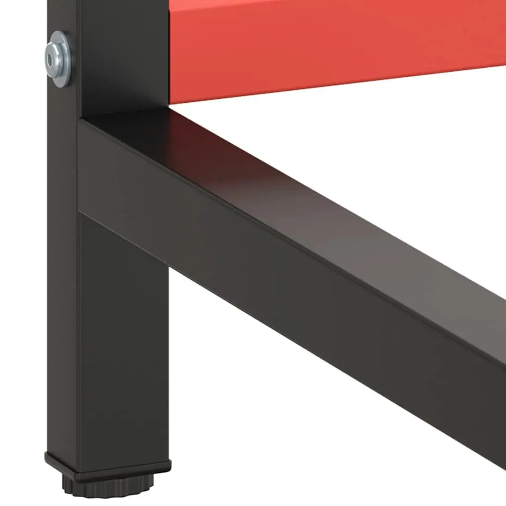 Heavy Duty Metal Workbench Frame Reinforced Support Legs Matte Black 220x57x79cm
