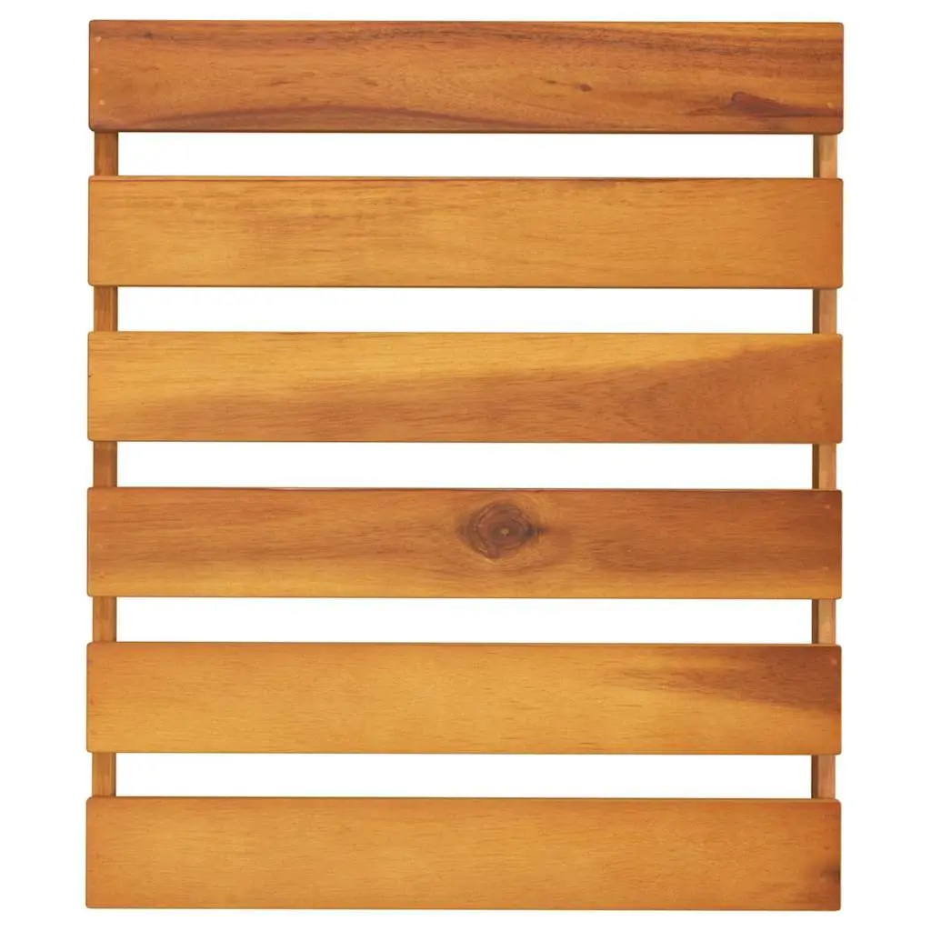 3-Tier Folding Shelf Solid Acacia Wood Compact Brown Storage Display Rack Unit
