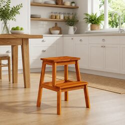 2 Step Stool Made of Solid Acacia Wood