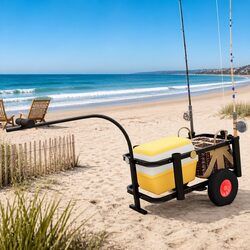 Pneumatic Wheel Fishing Trolley with Steel Construction