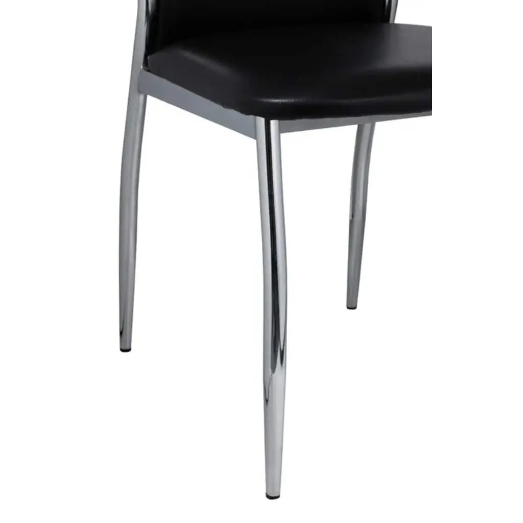 Dining Chairs High Backrest Comfort 6 Piece Black Modern Faux Leather Set