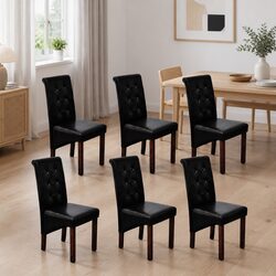 6-Piece Dining Chair Set with Ergonomic Design