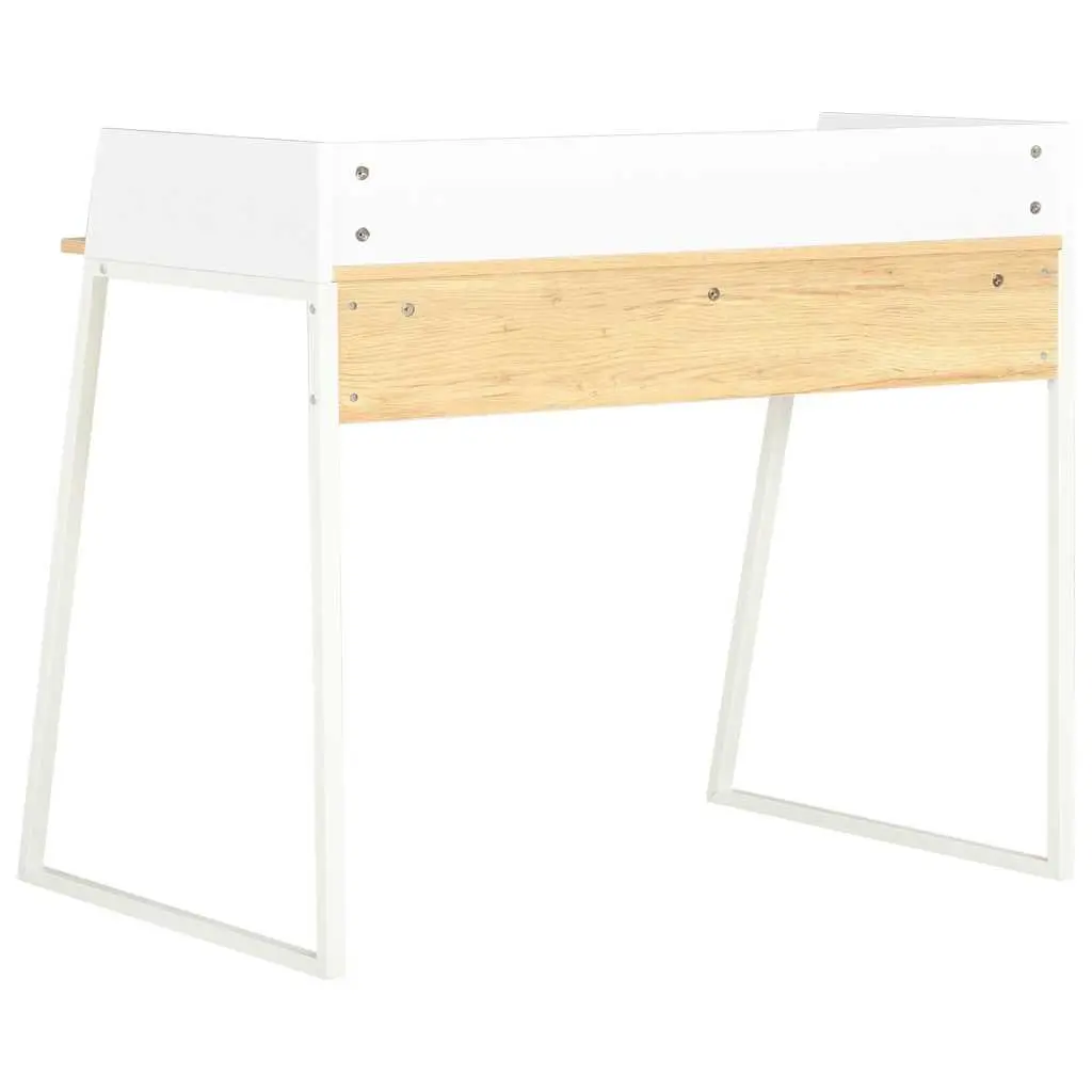 Office Desk Compact Workspace White Oak