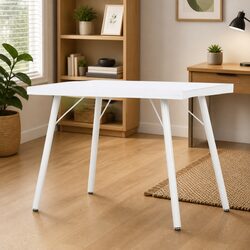 White Writing Table Compact Workstation 90x50x79 cm