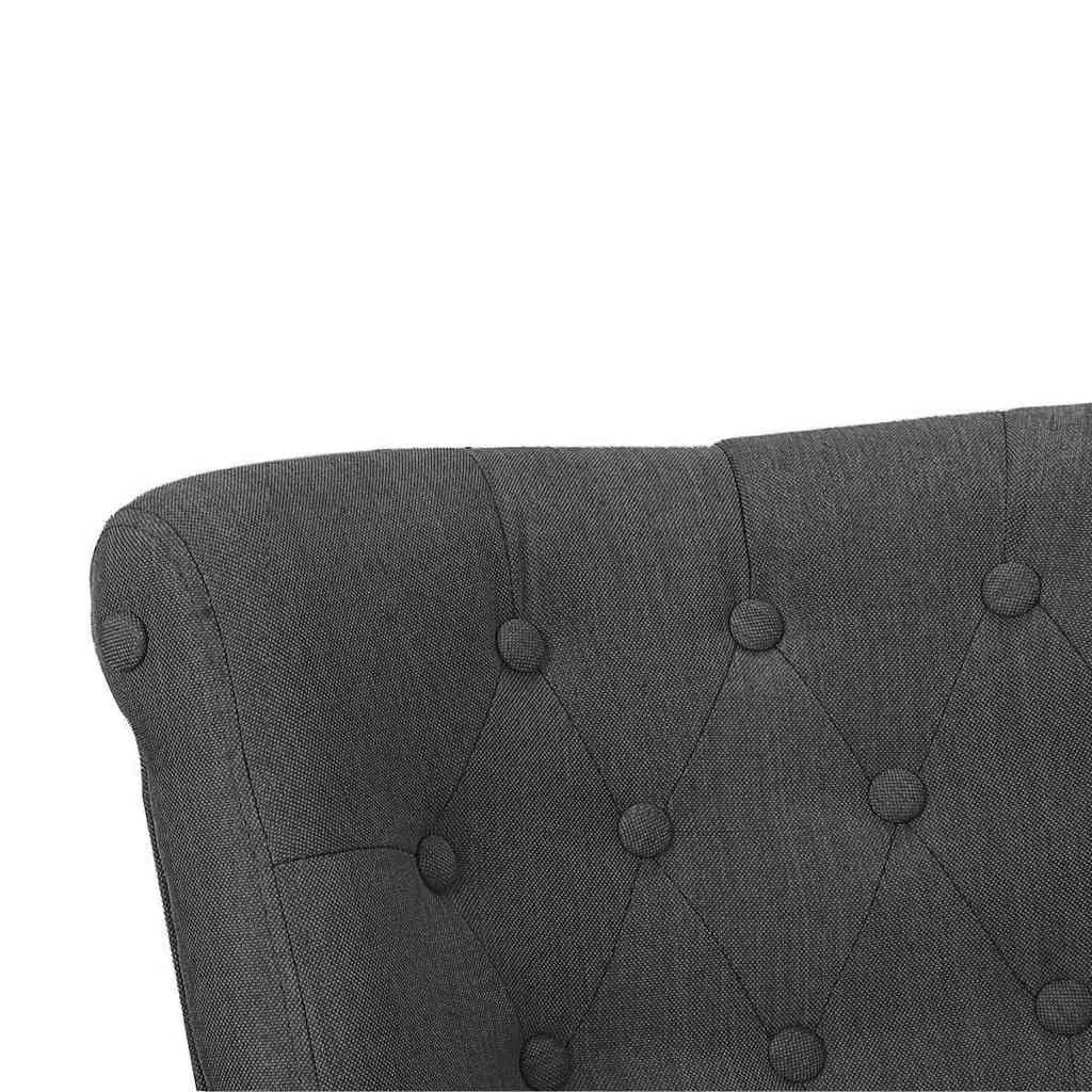 French Style Arm Chair Comfort Grey Fabric Wooden Frame