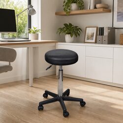 Black Adjustable Height Office Stool with Gas Lift