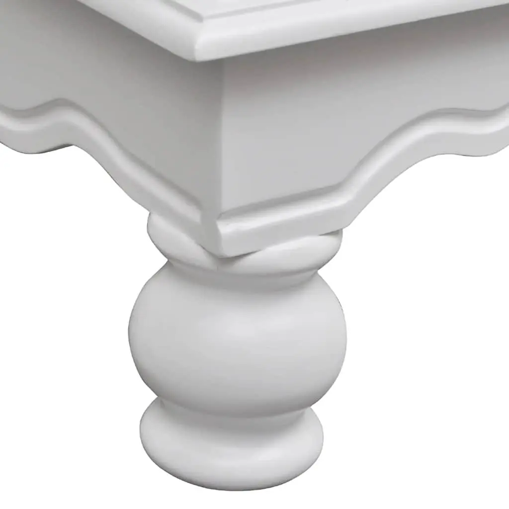 Wooden Floor Cabinet Antique Style 2 Doors 1 Drawer White