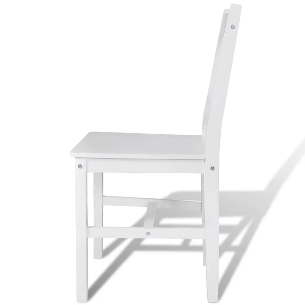 Dining Chairs Set 2 pcs White Kitchen Room Furniture Wooden Seating Elegant