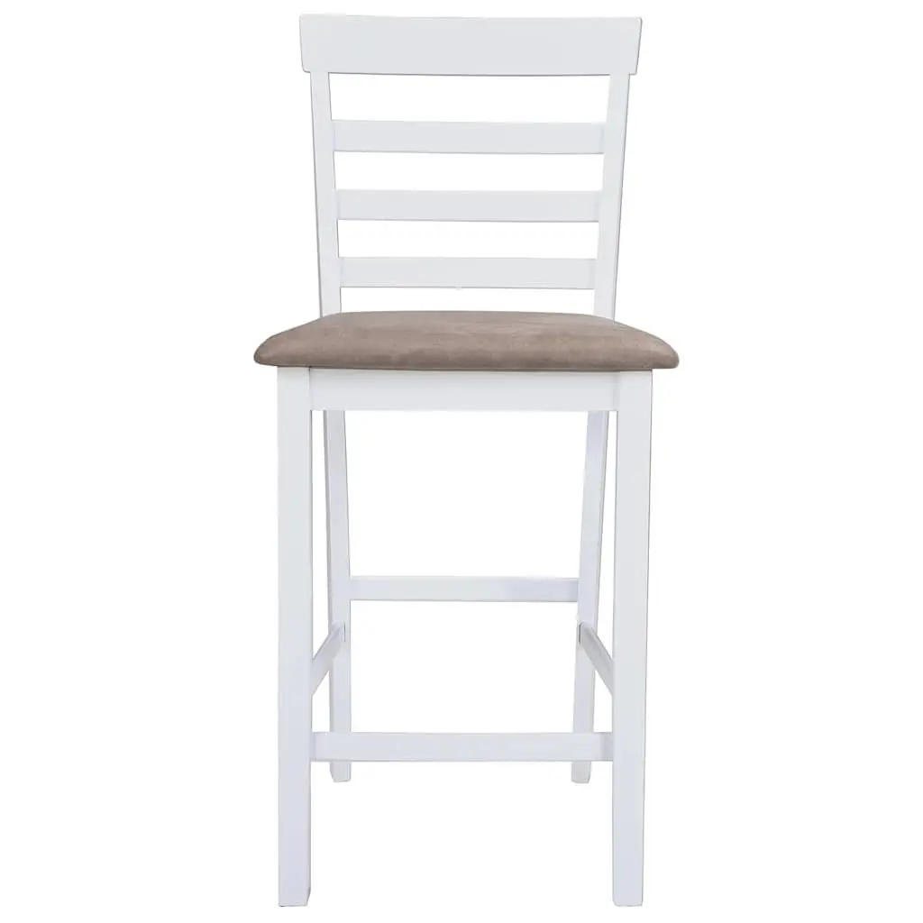 Bar Stools Foam Padded Seat White Fabric 2 Piece Set