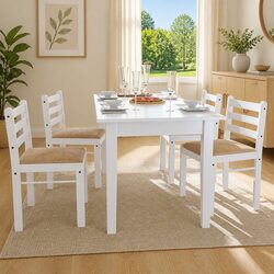 Dining Chairs Set of 4 with Rubberwood Frame