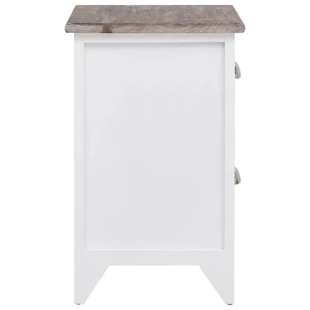 Bedside Tables Storage Cabinets 2 Drawers Brown White