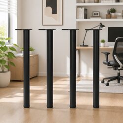 Set of 4 Black Adjustable Table Legs for Reliable Support