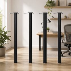 Adjustable Screw Feet Table Legs Set of 4 Black