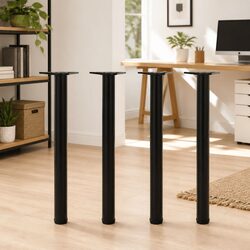 Black Adjustable Table Legs 4-Piece Set 710 mm