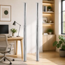 Chrome Telescopic Table Legs 710mm-1100mm Set of 2