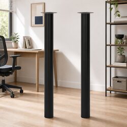 Black Adjustable Telescopic Table Legs - Pair