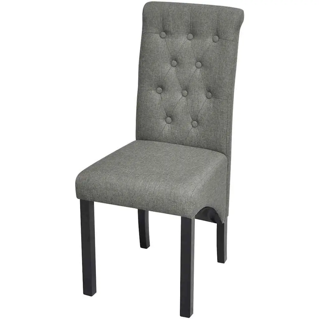 Dining Chairs Ergonomic Comfort Light Grey Upholstered 2 Piece