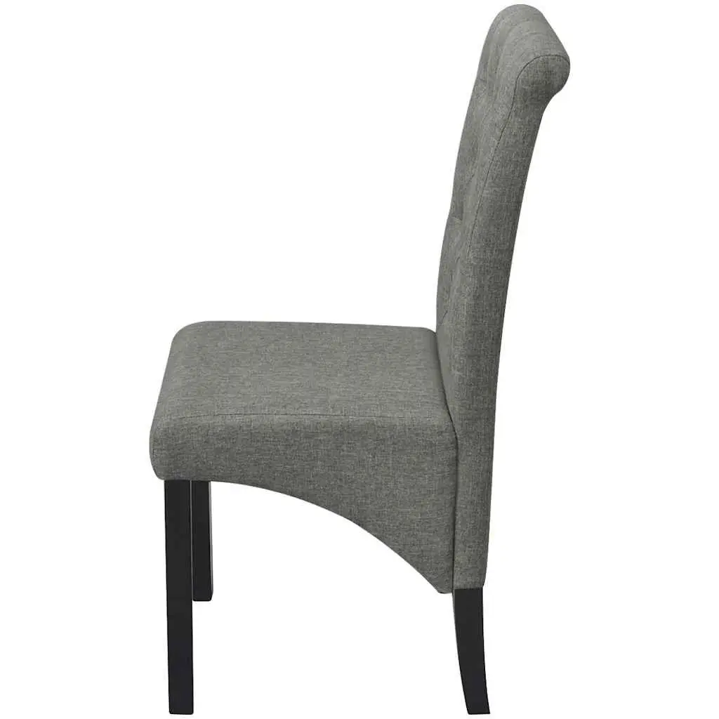 Dining Chairs Ergonomic Comfort Light Grey Upholstered 2 Piece