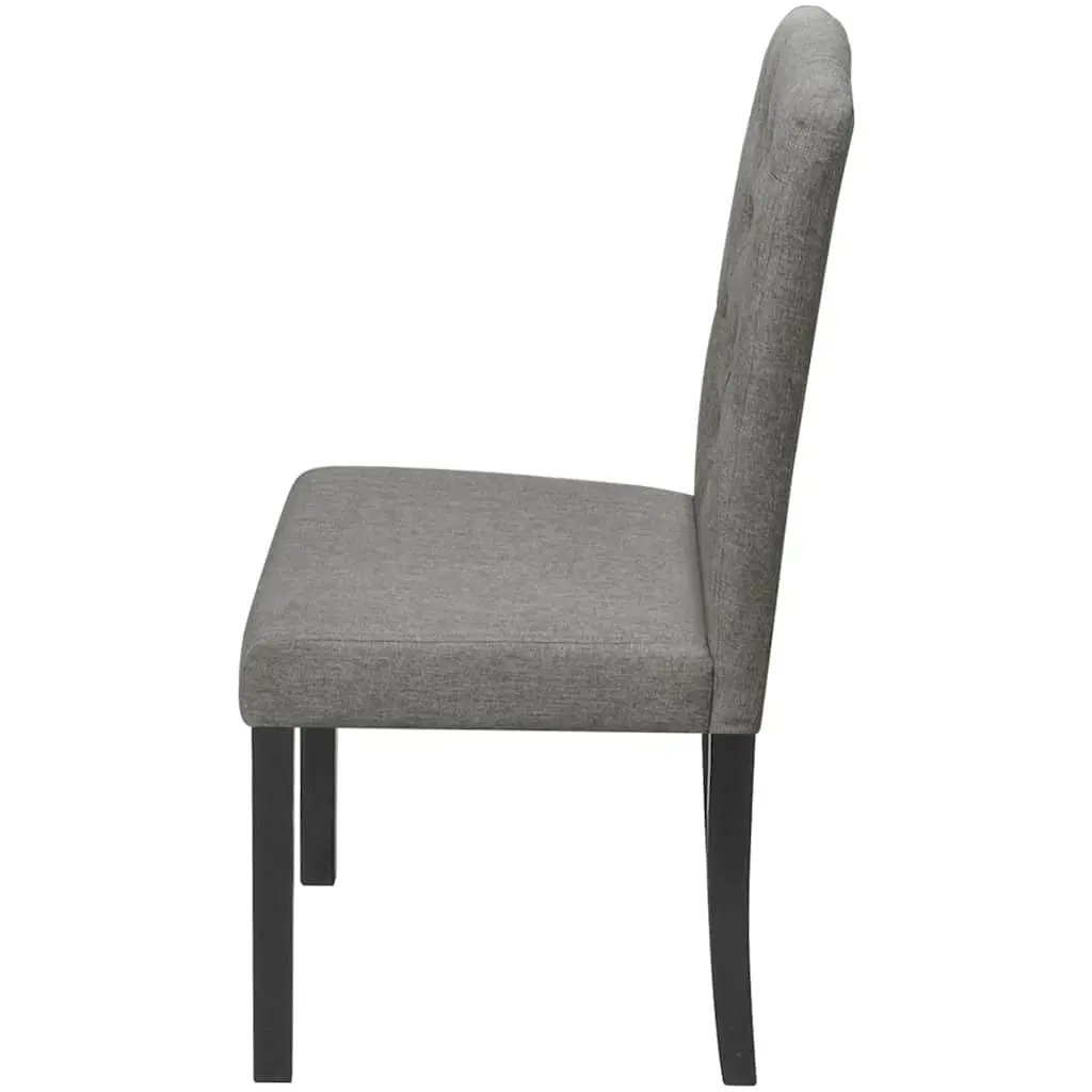 Dining Chairs Ergonomic Comfort 2 Piece Grey Upholstered Kitchen Seating Wooden Legs