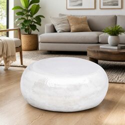 Hammered Aluminium Coffee Table with Polished Finish