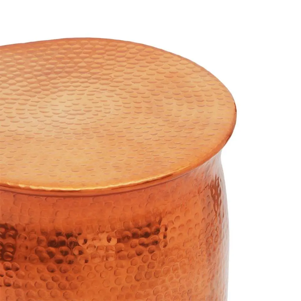 Aluminium Stool Side Table Hammered Finish Decorative Gold