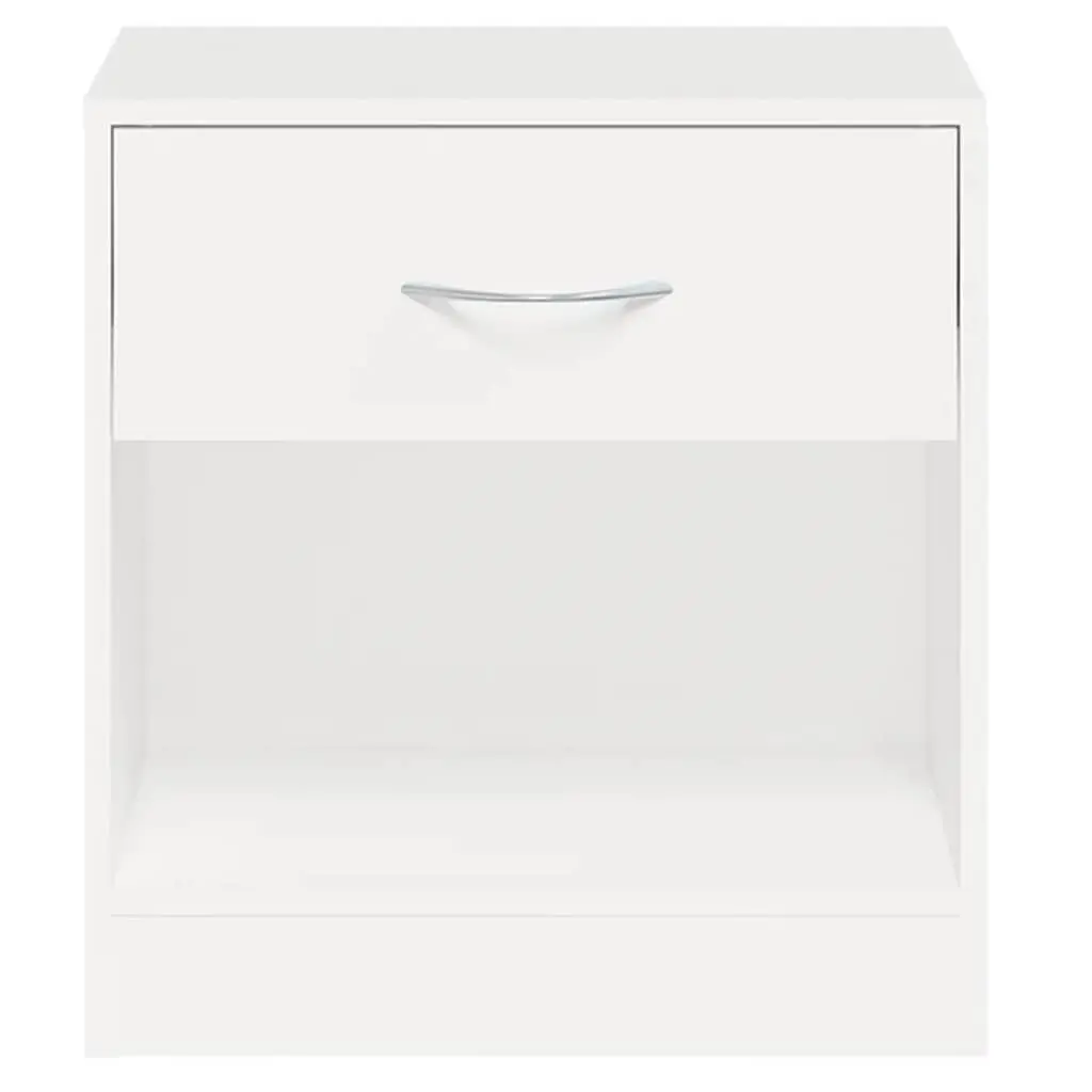 Bedside Tables 2 pcs White Nightstand Cabinet with Drawer Storage Shelf Bedroom