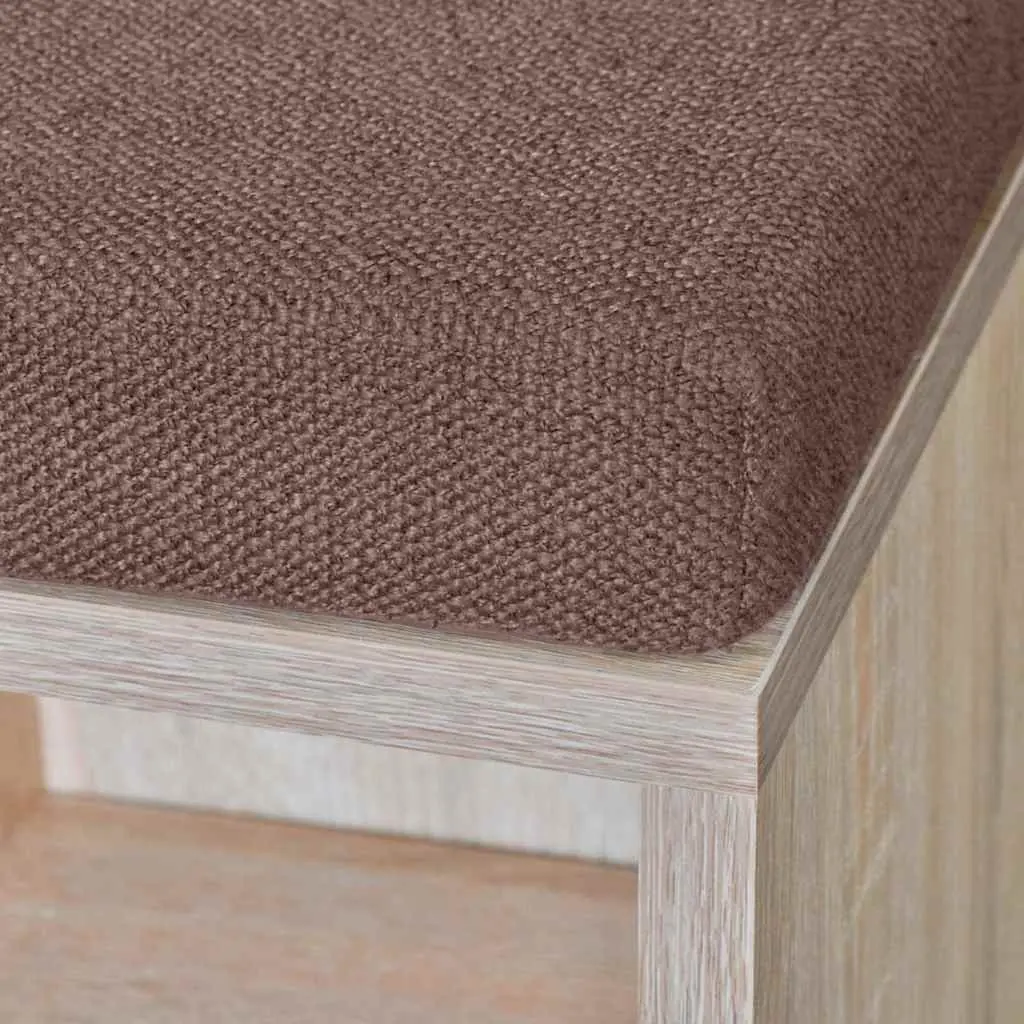 Shoe Storage Bench Foam Padded Top 10 Compartment Brown