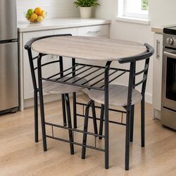 Modern Breakfast Bar Set with Stools in Black
