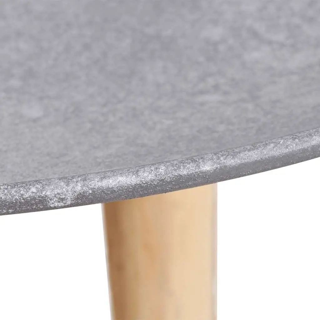 Side Table Set of 2 Round Coffee Tables Concrete Grey 55cm 44cm
