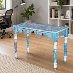 Solid Reclaimed Wood Desk with Two Drawers