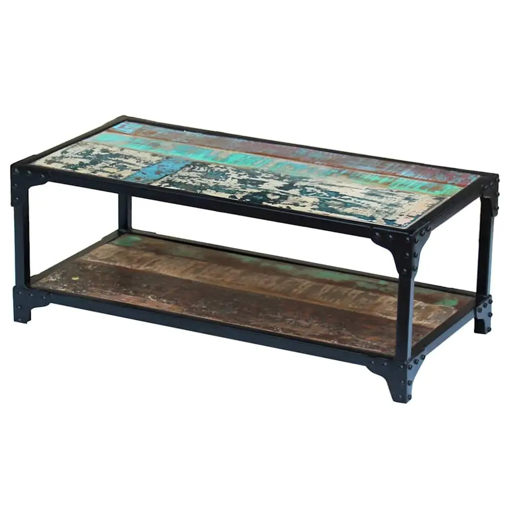 Coffee Table Vintage Solid Reclaimed Wood Multicolour