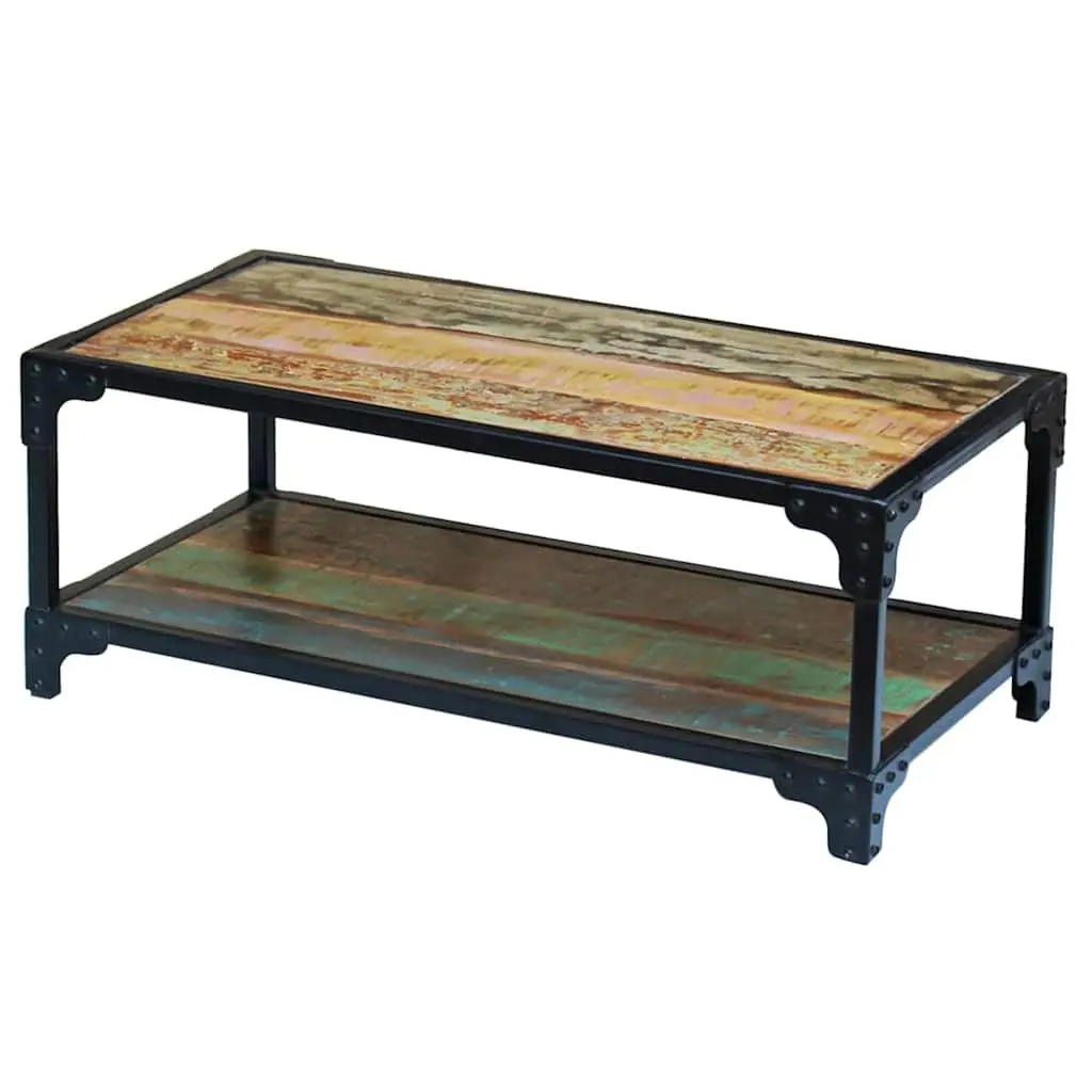Coffee Table Vintage Solid Reclaimed Wood Multicolour