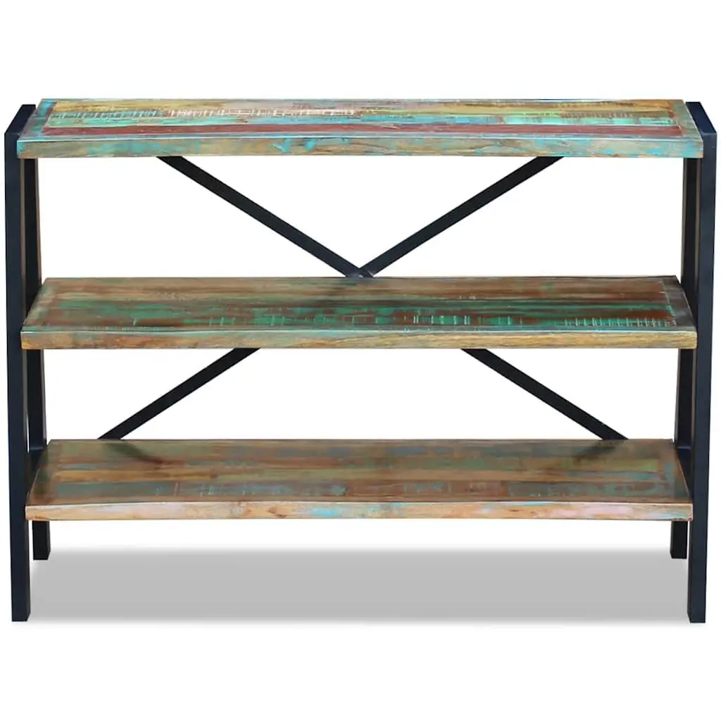 Sideboard Vintage-Style Handmade Solid Reclaimed Wood Three Shelves Multicolour