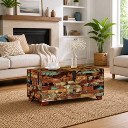 Coffee Table Chest Box Solid Reclaimed Wood 80x40x35cm