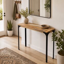 Solid Wood Console Table 120x35x76cm for Versatile Use
