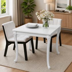 Sleek Modern Design - High Gloss White Dining Table