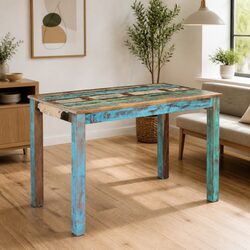 Solid Reclaimed Wood Dining Table with Antique Style