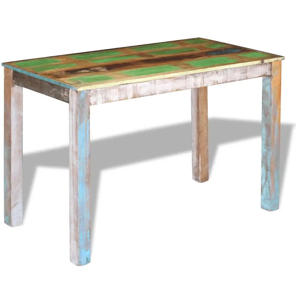 Dining Table Antique Style Handmade Solid Reclaimed Wood 115 x 60 x 76 cm Multicolour