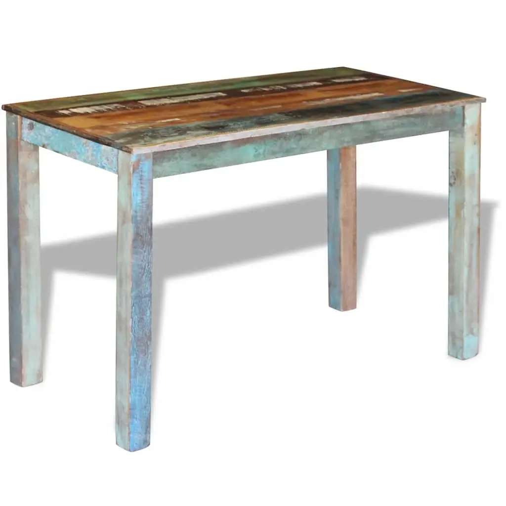Dining Table Antique Style Handmade Solid Reclaimed Wood 115 x 60 x 76 cm Multicolour