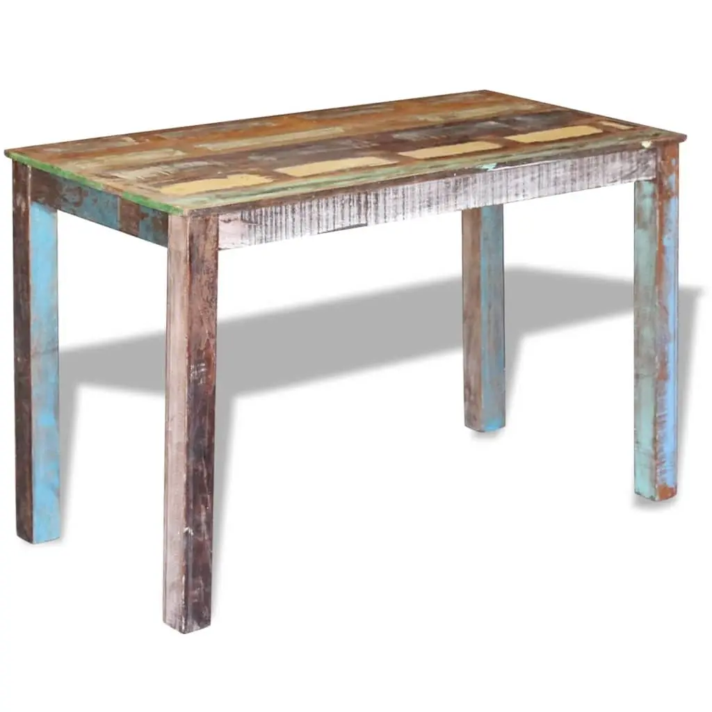 Dining Table Antique Style Handmade Solid Reclaimed Wood 115 x 60 x 76 cm Multicolour