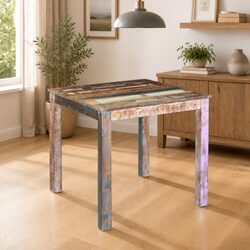 Compact Dining Table Made of Solid Reclaimed Wood