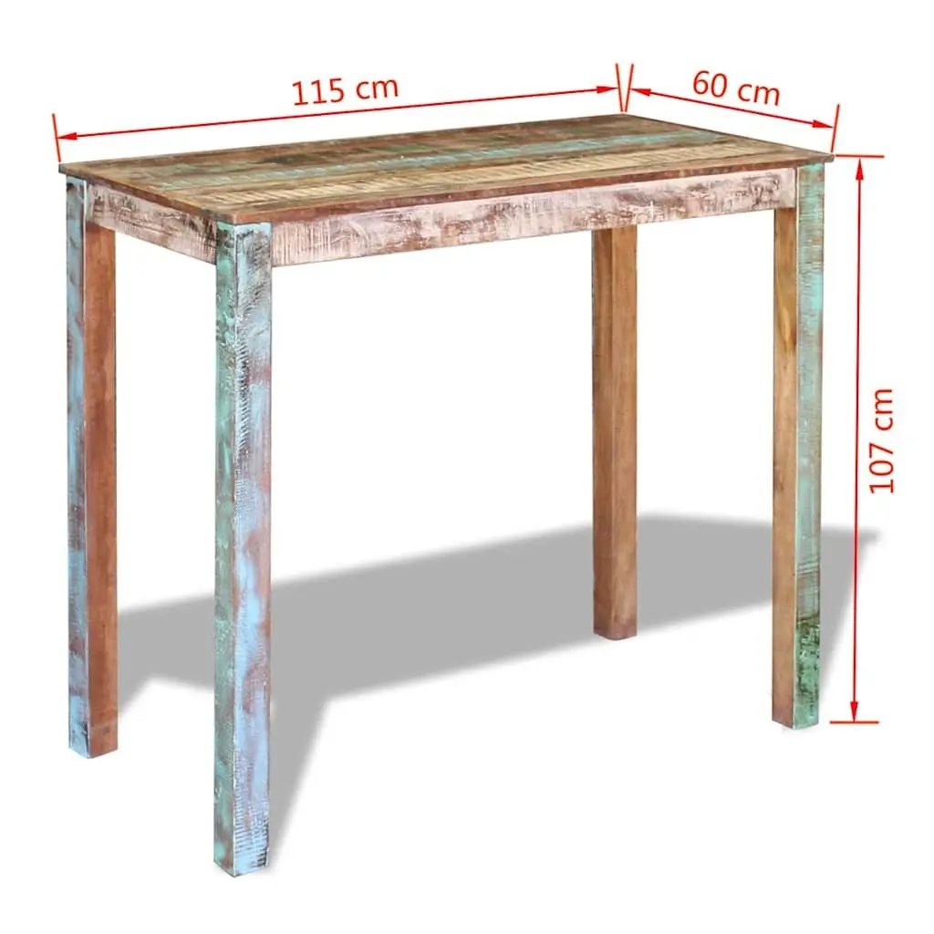 Bar Table Solid Reclaimed Wood Vintage Antique Style 115 x 60 x 107 cm Multicolour