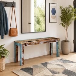 Reclaimed Wood Entryway Storage Bench in Antique Style