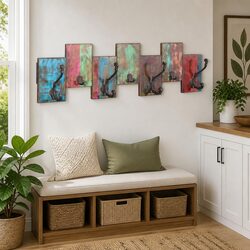 7-Hook Coat Rack Wall Mount in Solid Reclaimed Wood