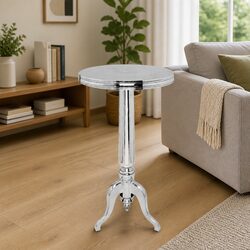 Round Aluminium Side Table with Silver Finish