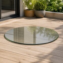 Round Tempered Glass Table Top 500mm Diameter, Clear