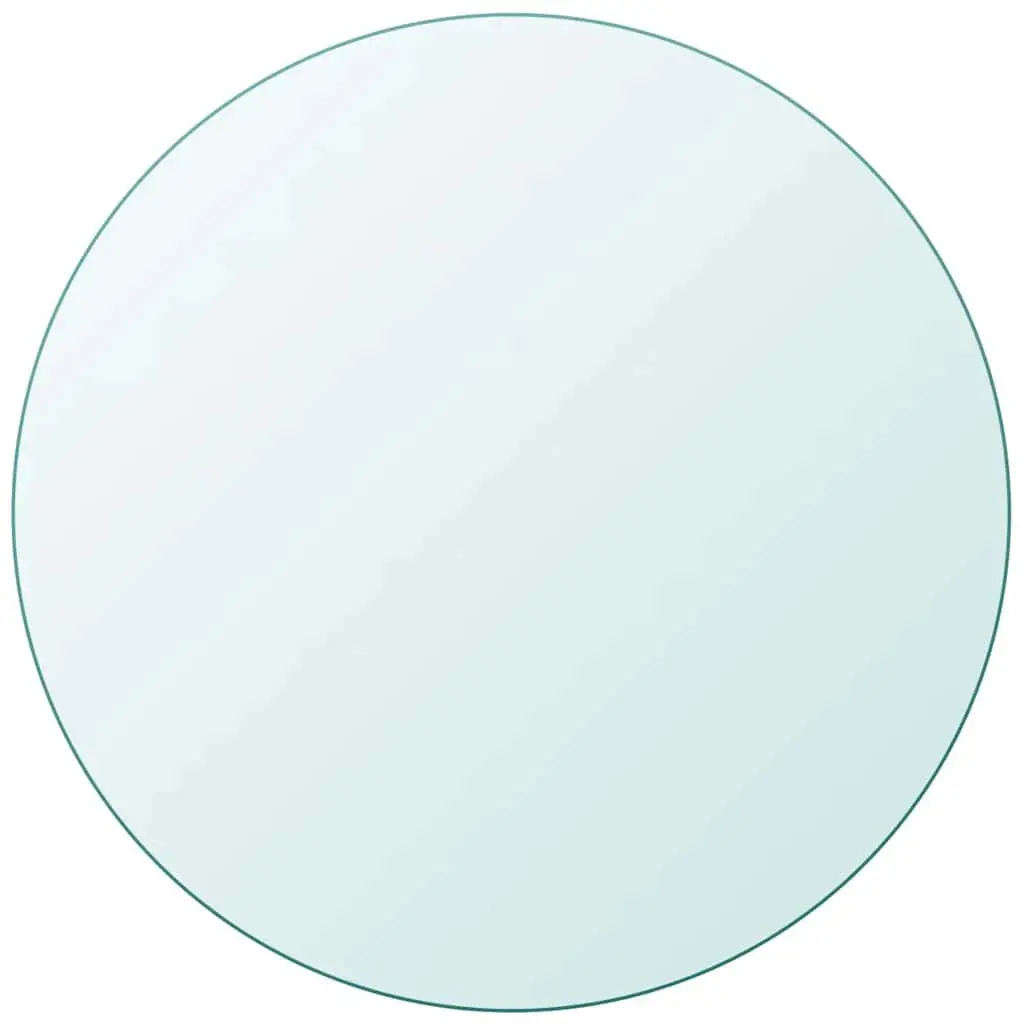 Round Transparent Glass Table Top 500mm Diameter Tempered Surface Dining Coffee Desk